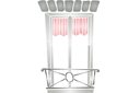 Schablonen von Gebäuden und Architektur - Fenster mit Vorhang 