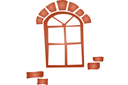 Schablonen von Gebäuden und Architektur - Altes Fenster