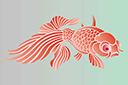 Tiere zeichnen Schablonen - Orientalisches Fisch