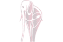 Tiere zeichnen Schablonen - Stilisierter Elefant