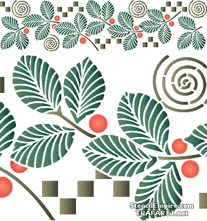Blätter und Beeren der Jugendstil (Schablonen im Jugendstil)