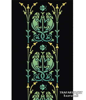 Vertikalen Motiven aus Chamäleons (Schablonen für die Bordüre mit Tieren)