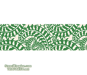 Bordürenmotiv aus einem Farn 6 (Schablonen des Blätter und Gras Design)