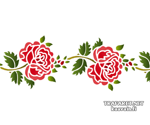 Rose im Folk-Stil 11b (Schablonen für die Bordüren mit Pflanzen)