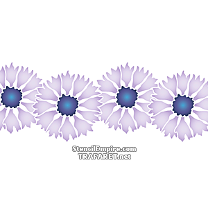 Kornblume Blumen (Schablonen für die Bordüren mit Pflanzen)