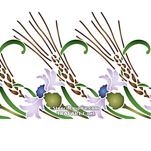 Kornblumen und weizen ohren (Schablonen für die Bordüren mit Pflanzen)