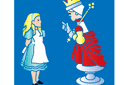 Schablonen für die Raumdekor des Kindes - Alice im Wunderland - Alice mit der Königin