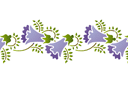 Schablonen für die Bordüren mit Pflanzen - Hasenglöckchen im Folk-Style B
