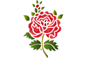 Schablonen für Rosen zeichnen - Rose im Folk-Stil 11a