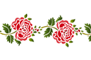 Schablonen für Rosen zeichnen - Rose im Folk-Stil 11b