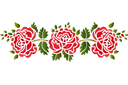 Schablonen für Rosen zeichnen - Drei Röschen im Folk-Stil