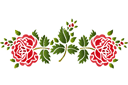 Schablonen für Rosen zeichnen - Zwei Röschen im Folk-Stil