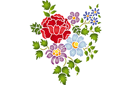 Schablonen im slawischen Stil - Blumenstrauß im Folk-Style 26a