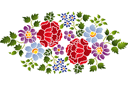 Schablonen für Blumen zeichnen - Blumenstrauß im Folk-Style 26b