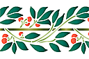 Schablonen für die Bordüren mit Pflanzen - Bordürenmuster mit Zweige und Beeren