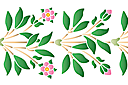 Schablonen für die Bordüren mit Pflanzen - Bordürenmuster - Zweige der wilden Rose mit Blüten und Knospen