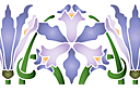 Schablonen für die Bordüren mit Pflanzen - Blau-lila Schwertlilien