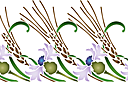 Schablonen für die Bordüren mit Pflanzen - Kornblumen und weizen ohren