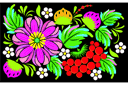 Schablonen im slawischen Stil - Ukrainischer Blumendekor 03