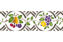 Schablonen für die Frucht Malen - Obstgarten - Bordüre