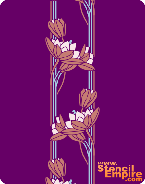 Bordürenmotiv mit Lilien - Schablone für die Dekoration