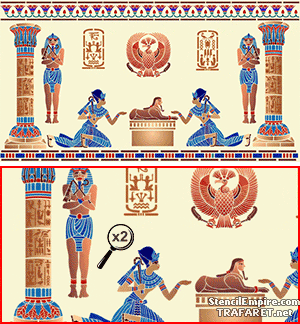 Ägyptisches Zimmer - Schablone für die Dekoration
