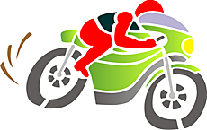 Motorradfahrer 1 - Schablone für die Dekoration