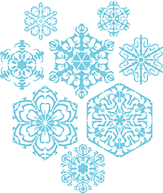Acht Schneeflöckchen III - Schablone für die Dekoration