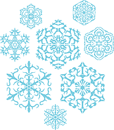 Acht Schneeflöckchen II - Schablone für die Dekoration