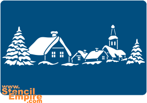 Winterliches Dorf (Schablonen auf das Thema der Winter)