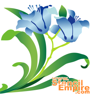 Zwei Lilien 2 (Schablonen für Blumen zeichnen)