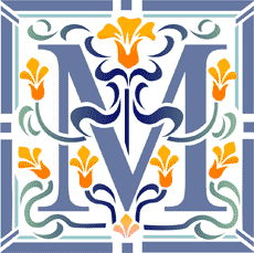 Anfangsbuchstaben M - Schablone für die Dekoration