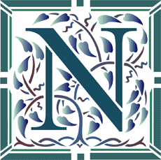 Anfangsbuchstaben N - Schablone für die Dekoration