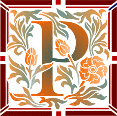 Anfangsbuchstaben P - Schablone für die Dekoration