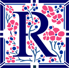 Anfangsbuchstaben R - Schablone für die Dekoration