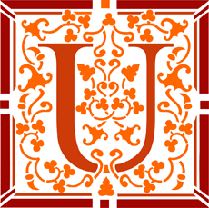 Anfangsbuchstaben U - Schablone für die Dekoration