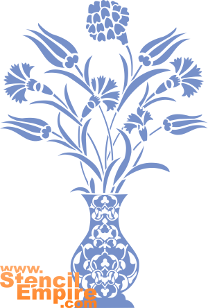 Türkische Vase mit Blumen - Schablone für die Dekoration