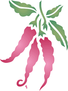 Peperoni - Schablone für die Dekoration