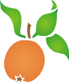 Apfelsine 1 - Schablone für die Dekoration