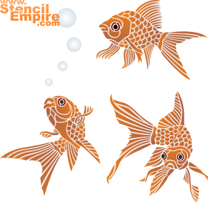 Drei kleine Fische - Schablone für die Dekoration