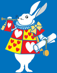 Weißen Kaninchen mit Trompete - Schablone für die Dekoration