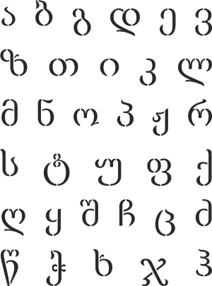 Georgisches Alphabet - Schablone für die Dekoration