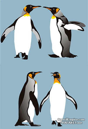 Vier Pinguine - Schablone für die Dekoration