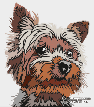 Yorkshire Terrier - Schablone für die Dekoration