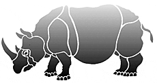 Nashorn - Schablone für die Dekoration