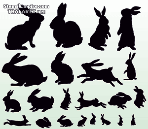 Zweiundzwanzig Kaninchen (Tiere zeichnen Schablonen)