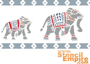 Indische Elefanten - Schablone für die Dekoration