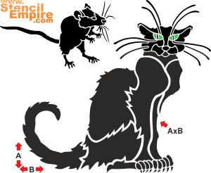 Katze und Maus (Tiere zeichnen Schablonen)