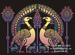 Orientalische Pfau (Schablonen Indische Mustern)