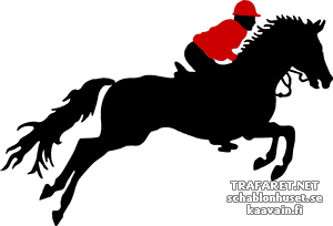 Jockey auf sein Pferd - Schablone für die Dekoration